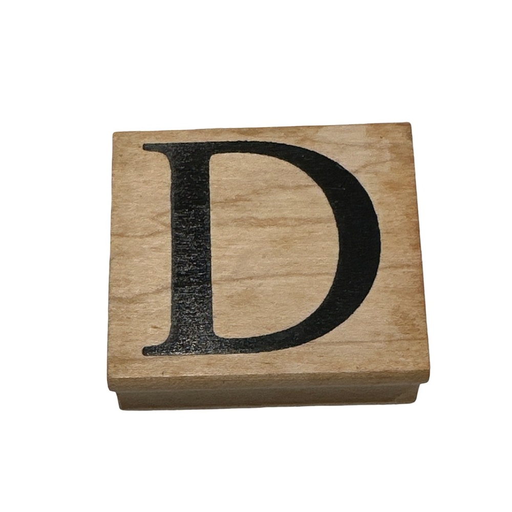 Ballard Designs Wooden Rubber Stamp Letter D Monogram Craft Decor